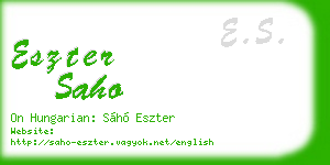eszter saho business card