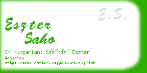 eszter saho business card